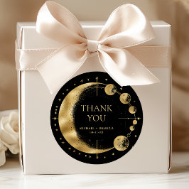 Adesivo Fases da Lua Preto Celestial Dourado Casamento Agr