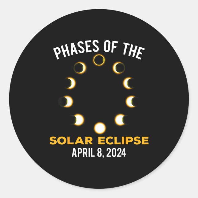 Adesivo Fases do Eclipse Solar Eclipse Solar (Frente)