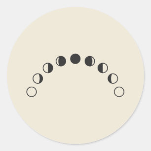 Adesivo Fases Lunares Arco Desenho Minimalista da Lua