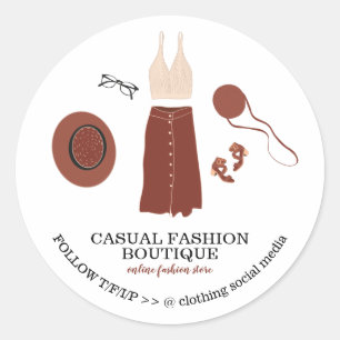 Adesivo Fashion Boutique Boho Hipster Clothing