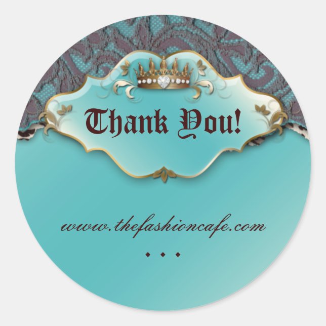 Adesivo Fashion Leopard Sticker Jewelry Crown Teal (Frente)