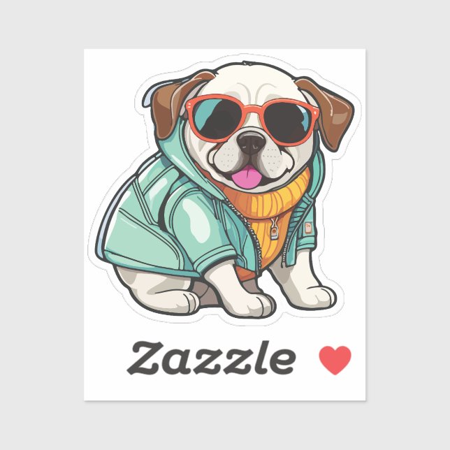 Adesivo fashionable dog (Folha)