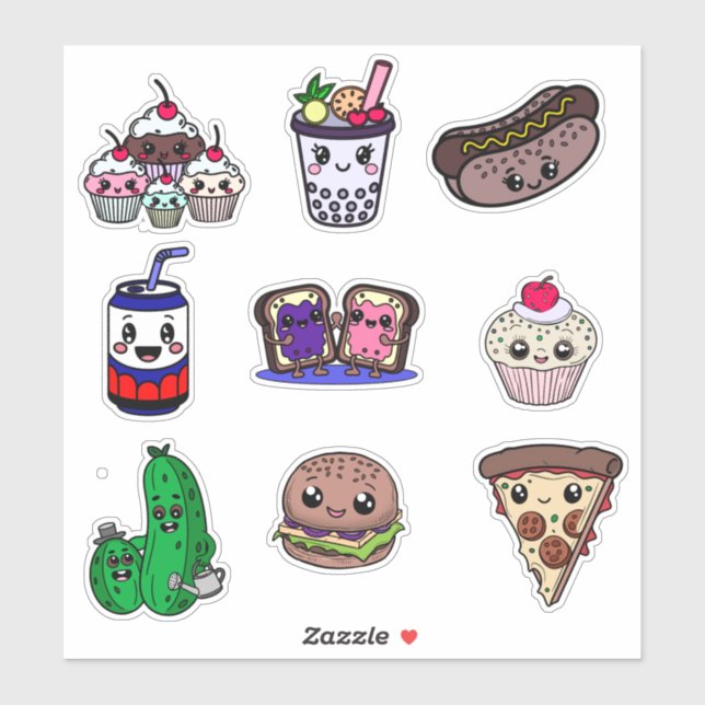 Adesivo Fast Food Fun & Sweet Treat Stickers for Kids (Folha)