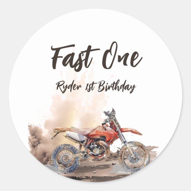 Adesivo Fast One Little Racer First Birthday (Frente)