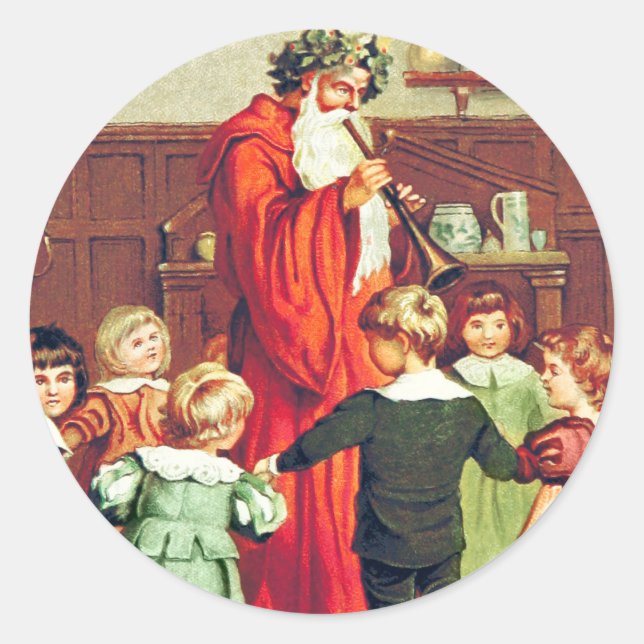 Adesivo Father Christmas Blowing The Horn (Frente)