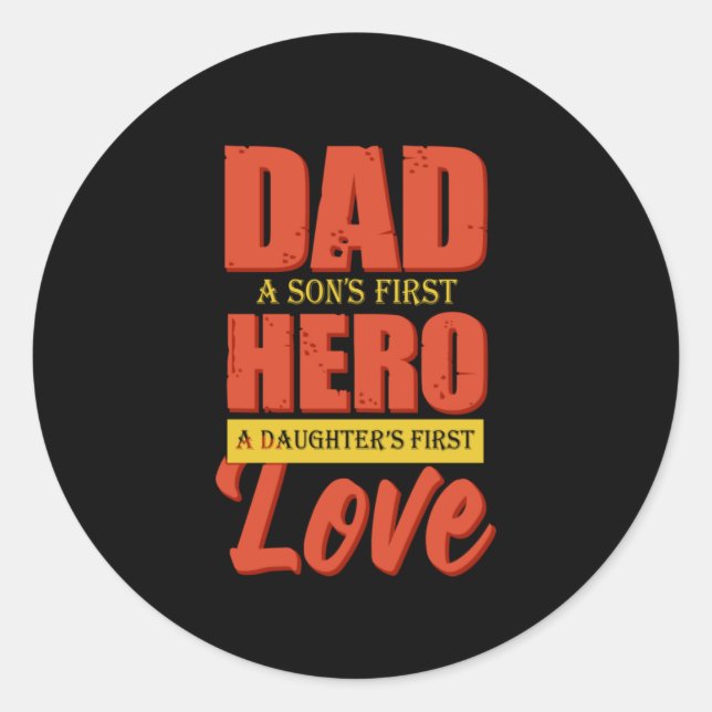 Adesivo Father Gift | Dad Hero Love (Frente)