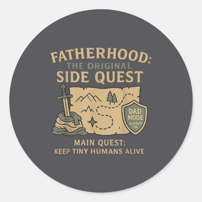 Adesivo Fatherhood The Original Side Quest Dad Mode  (Frente)