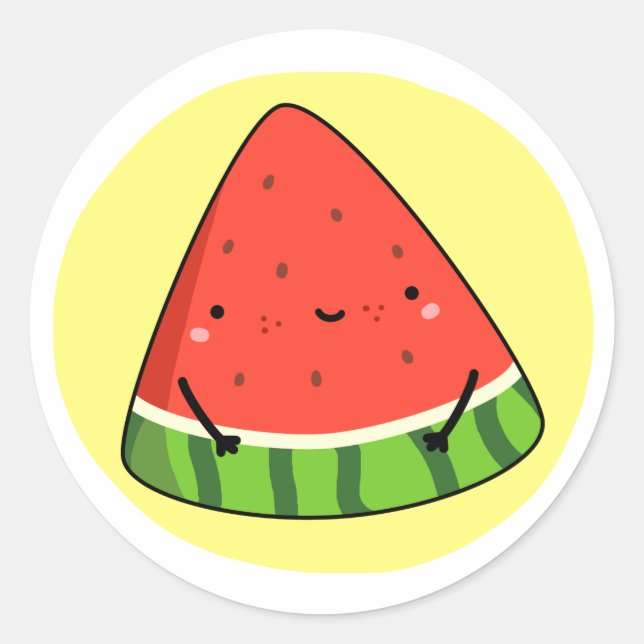 Adesivo Fatia Cute Kawaii Watermelon (Frente)