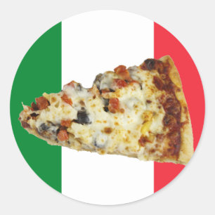 Adesivo Fatia da pizza em cores da bandeira italiana