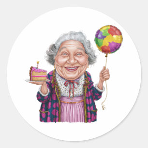 Adesivo Fatia de Bolo de Aniversário da Nana Humorística
