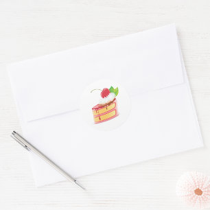 Adesivo Fatia de Bolo de Morango com Creme