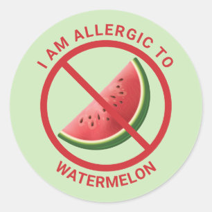 Adesivo Fatia de Fruta de Melancia no Verde Conscientizaçã