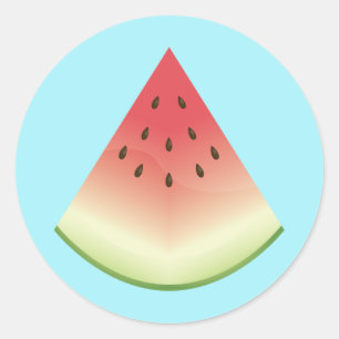 Adesivo Fatia de Ilustração de Fruta de Melancia em Azul