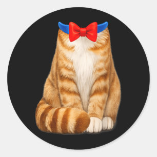 Adesivo Fatia de Laranja do Gato Disfarce de Gato Laço de