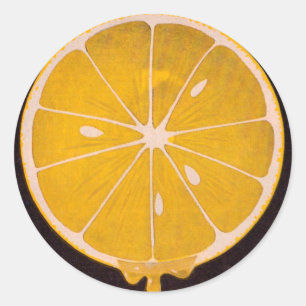 Adesivo fatia de limão amarelo brilhante