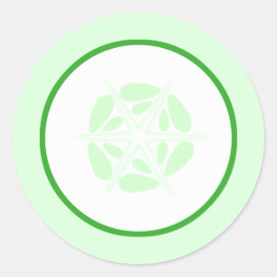 Adesivo Fatia de pepino. Verde e branco