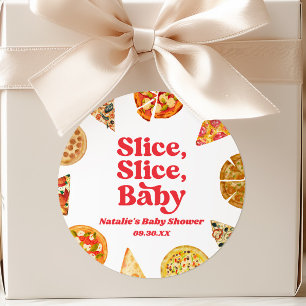 Adesivo Fatia, Fatia, Bebê! Chuveiro de Bebê Pizza