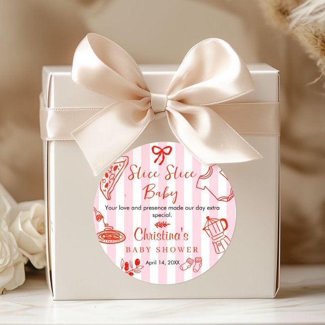Adesivo Fatia Fatia Chá de Bebê Obrigado  (Slice Slice Baby Shower Thank you sticker)