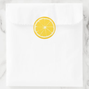 Adesivo Fatia redonda de fruta cítrica de limão amarelo