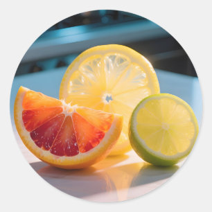 Adesivo Fatias Cítricas Vibrantes Toranja Limão Lima Fresc