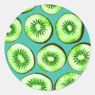 Adesivo Fatias de Kiwi em turquesa