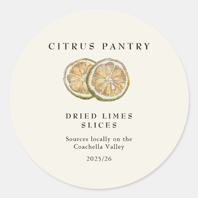Adesivo Fatias de Limão dessecadas por aquarelas (Frente)