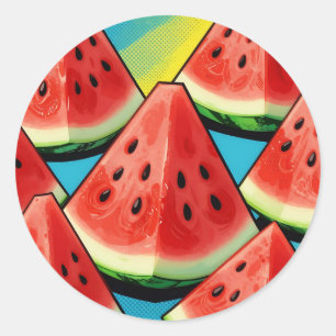 Adesivo Fatias de Melancia Vibrantes Pop Art