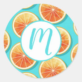 Adesivo Fatias Laranja no Azul