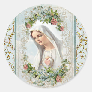 Adesivo Fatima Bênção Virgem Maria Católica Floral 