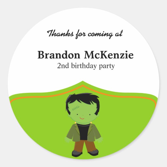 Adesivo Fato de aniversário de Halloween (Frente)