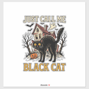 Adesivo Fato de Gata Preta Casa Assombrada Camisa Divertid