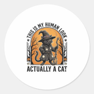 Adesivo Fato de Gato do Dia das Bruxas, Camisa de Gato Bru