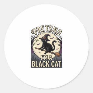 Adesivo Fato de Gato Preto Vintage Halloween Bruxa Gato Ca