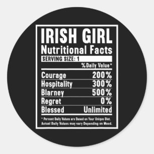 Adesivo Fatos de Nutrição de Raparigas Irlandesas