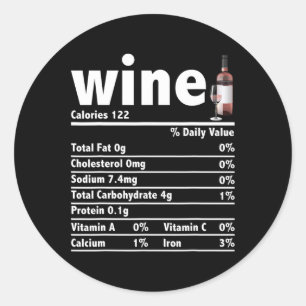 Adesivo Fatos de Nutrição do Vinho Comida de Natal F