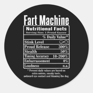 Adesivo Fatos de Nutrição Máquina de Peidar Piadas de Pai 