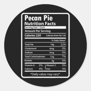 Adesivo Fatos engraçados de nutrição da torta de Pecan par