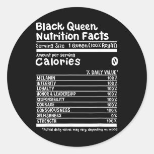 Adesivo Fatos Nutricionais da Rainha Negra Orgulho da Mela