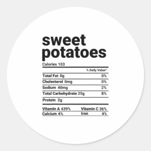 Adesivo Fatos Nutricionais de Batatas Doces Fantasia de Aç
