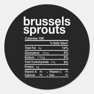 Adesivo Fatos Nutricionais de Couve-flor de Bruxelas Engra