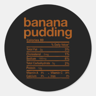 Adesivo Fatos Nutricionais de Pudim de Banana Engraçado Di