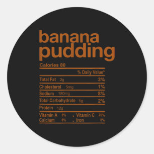 Adesivo Fatos Nutricionais de Pudim de Banana Engraçados d