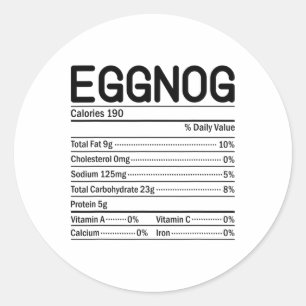 Adesivo Fatos Nutricionais do Eggnog no Dia de Ação de Gra