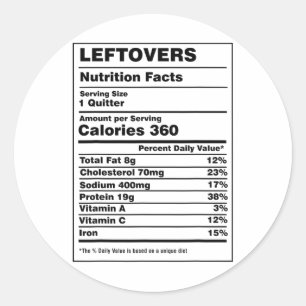 Adesivo Fatos Nutricionais Restos Demissionário Engraçado
