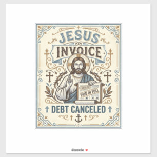 Adesivo Fatura de Jesus Dívida Cancelada Fatura de Jesus D