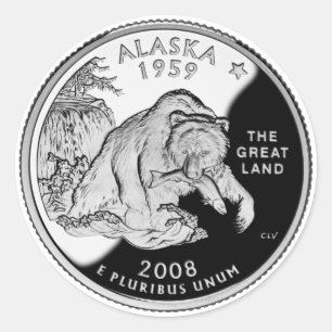 Adesivo Faux Alaska State Quarter The Excelente Land Grizz