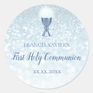 Adesivo FAUX Blue Glitter First Communes