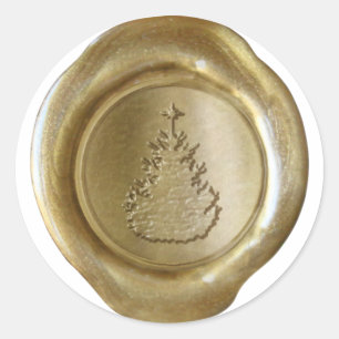 Adesivo Faux Cera Selo - Dourado - ÁRVORE NATAL