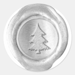 Adesivo Faux Cera Selo - Prata - NATAL TREE II