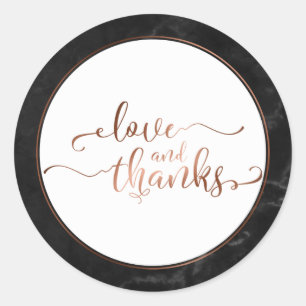 Adesivo Faux Copper Love and Obrigados Script com Black Ma